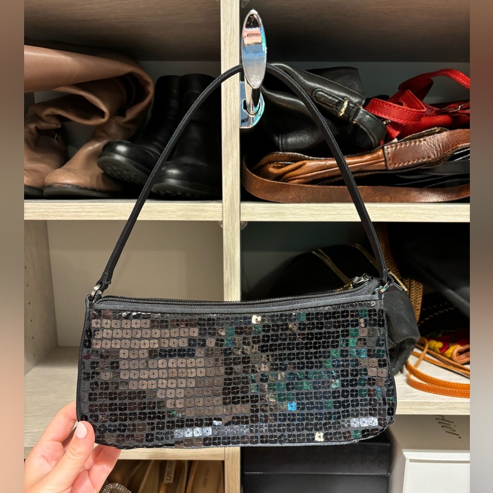 Black sequin evening clutch!